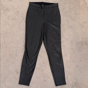 Sleek Black Faux Leather Women's Pants